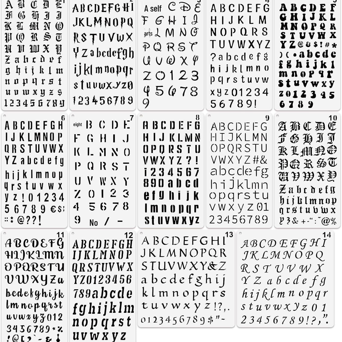 

14 Art Journal Letter Stencil Templates for DIY Painting