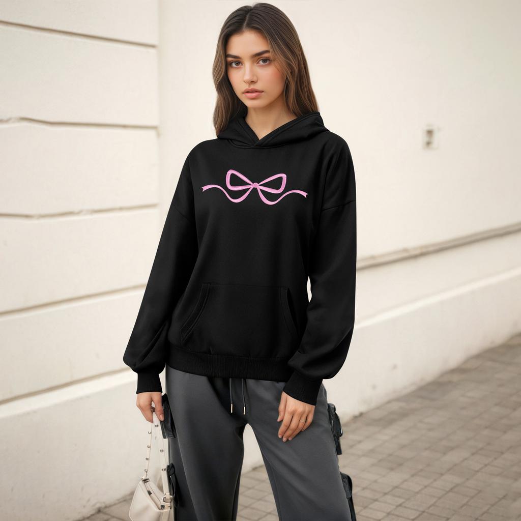 Women's Fashion Women's Lightweight Long Sleeve Pullover With Pockets Preppy Graphic Hoodie