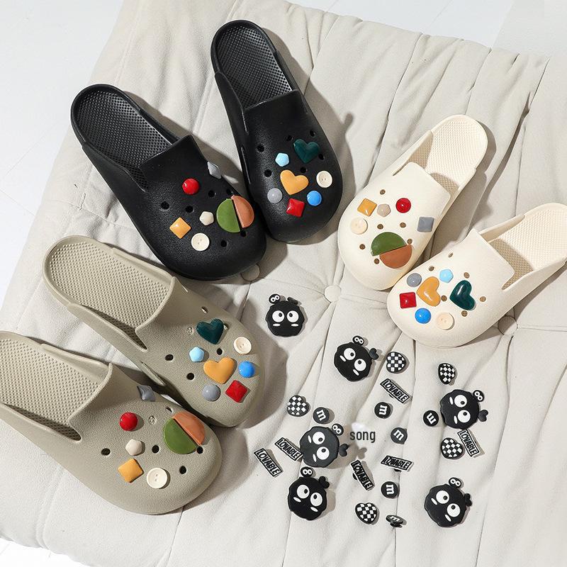 Men's and Women's Non-Slip Cloud-Style Closed-Toe Sandals, Perfect for Beach and Summer Wear, Comfortable and Stylish.