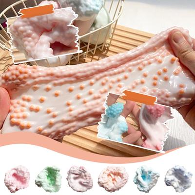 Balle de Décompression, Balle de Lait Anti-Stress Balle Bruyante Jouet en Peluche Jouet, Balle à Vide en Plastique Balle de Décompression Adulte