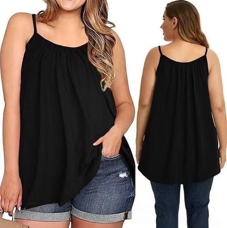 Plus Size Wire-Free Yoga Camisole with Integrated Cup