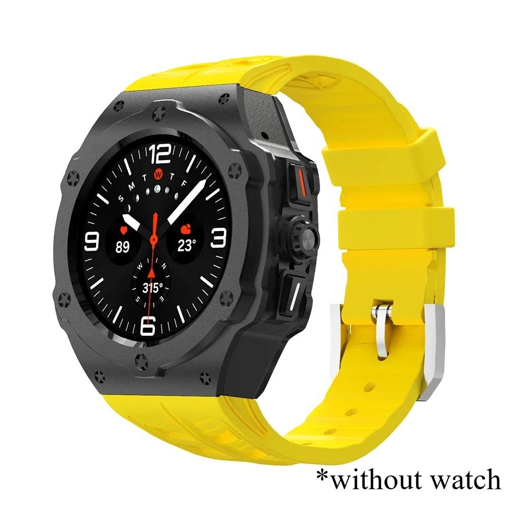 Luxury Modification Kit for Samsung Galaxy Watch 8 Ultra 2025 Carbon Case Rubber Strap for Galaxy Watch 7 Ultra 47mm Accessorie