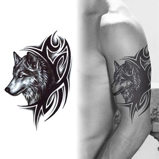 Módní Král Vlků Voděodolná Potu Odolná Tetovací Nálepka Dočasná Body Art Decal