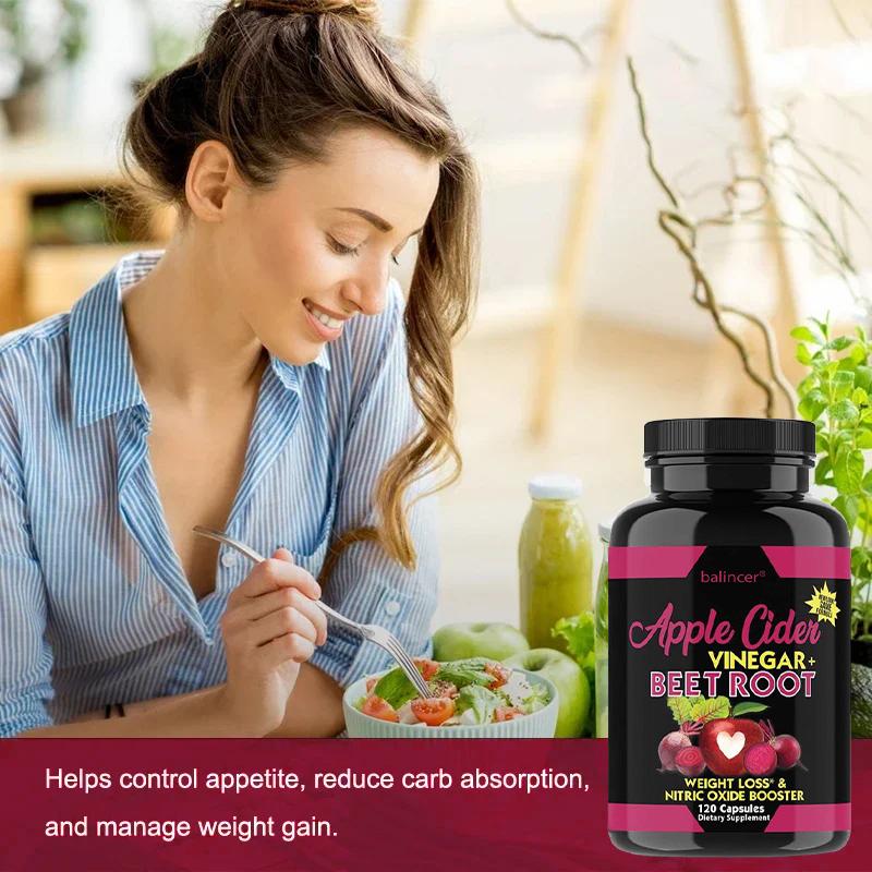 Apple Cider Vinegar Powder 500 Mg Dietary Supplement, Organic Herbal Extracts Capsules