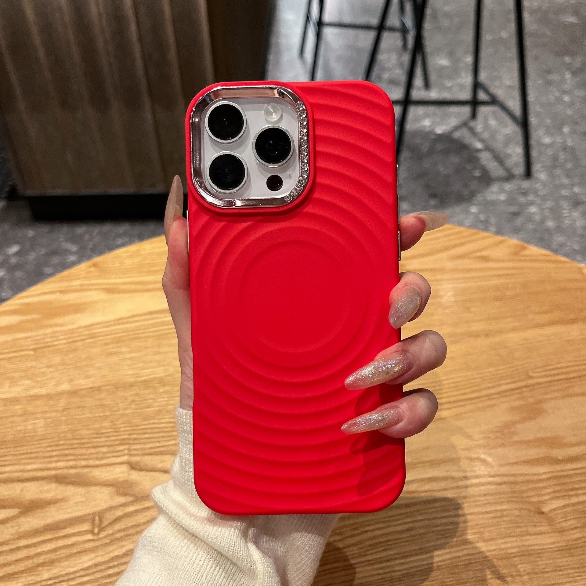 

New Year Red Wave Pattern Magnetic Stand Case for iPhone 17 Pro Max 14/15 15 Pro Max without packaging