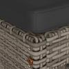 Garden Bar Stool with Cushions 2 pcs Grey Poly Rattan