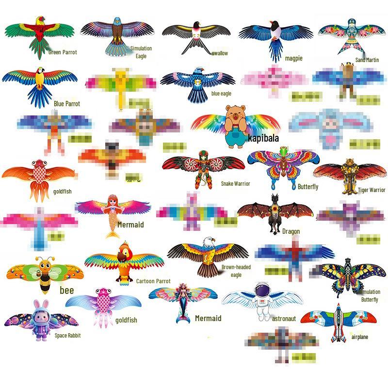 35cm Dynamic Children's Cartoon Weifang Kite with Carbon Rod for Fishing.