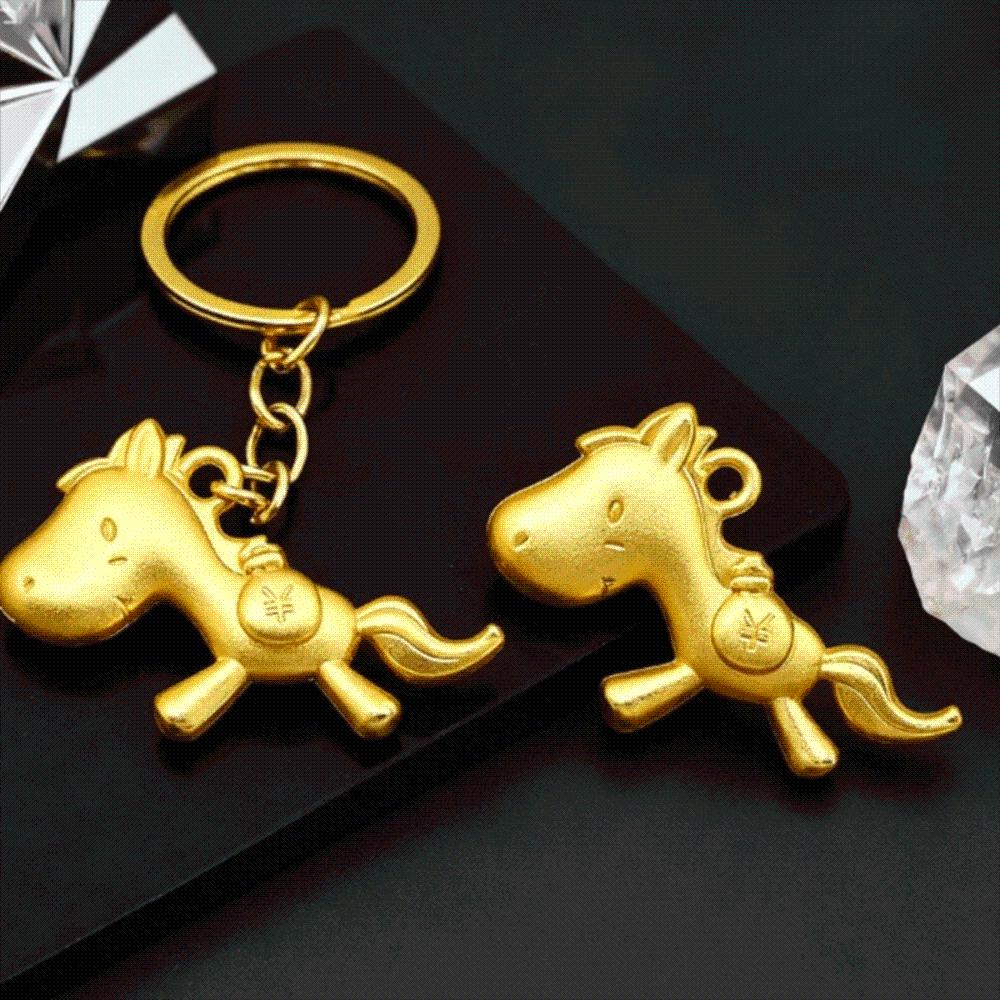 Wealth Chinese Zodiac Key Ring Vintage Weaving Key Chains Lucky Horse Bag Pendant  Women Men