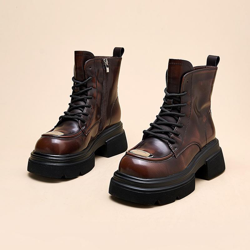 

Martin boots women s 2025 spring and autumn new retro locomotive boots leather short tooling boots British versatile women s boots 34 шоколадный