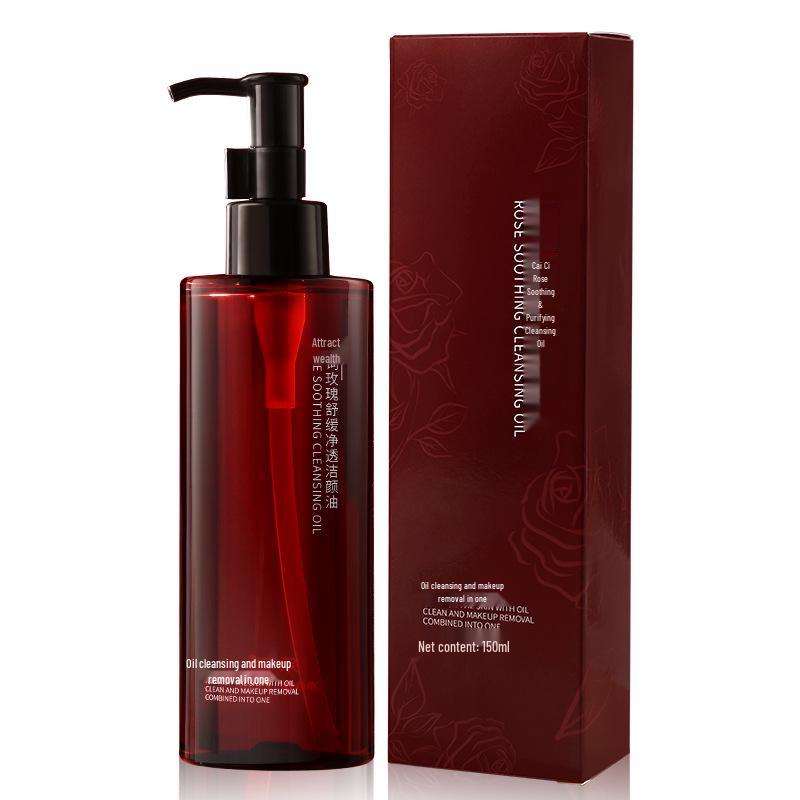 Rose Cleansing Oil - 150ml for Deep Pore Cleansing & Makeup Removal (Face, Eyes, Lips)