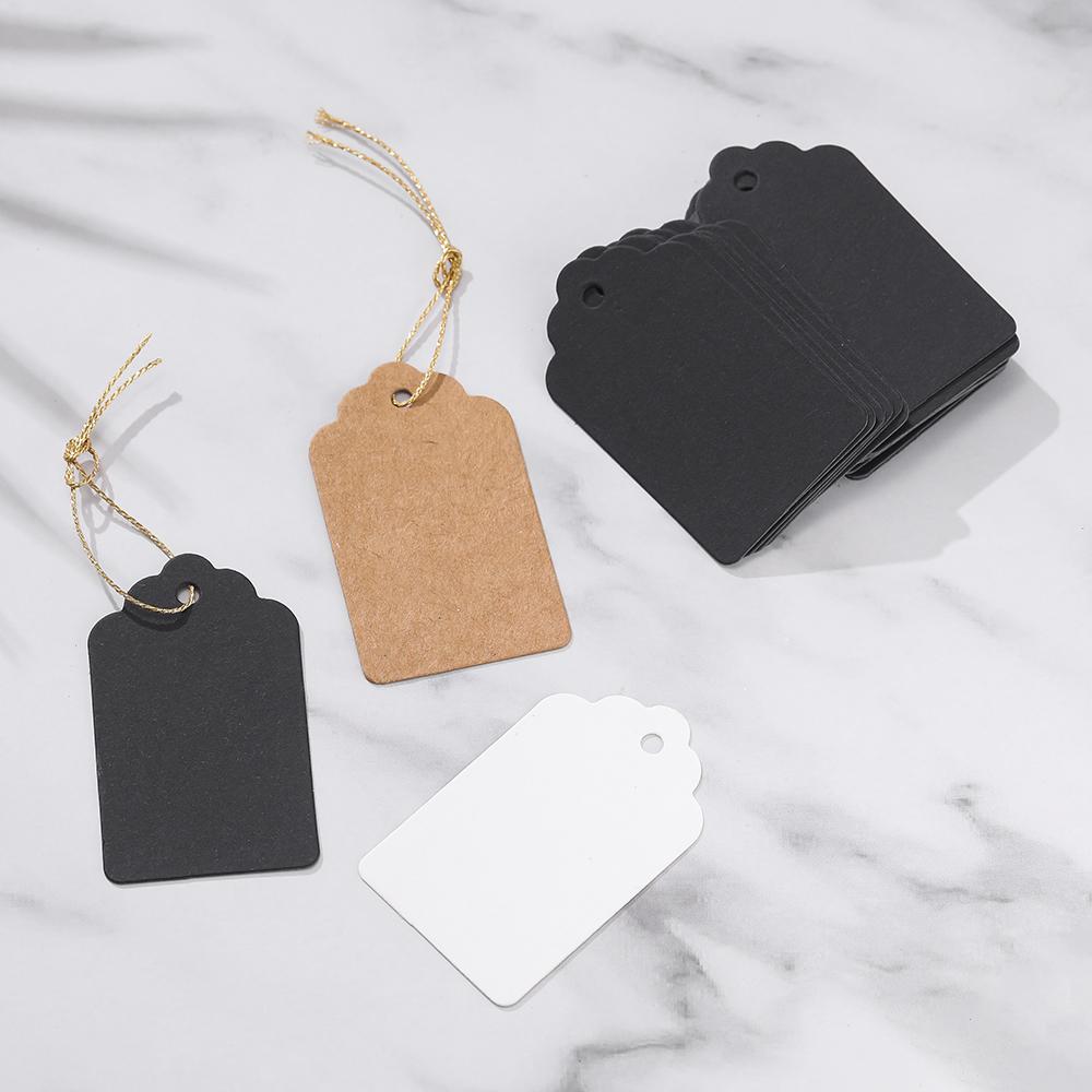 100pcs/Lots Kraft Paper Gift Tags Blank Tags Writable Hang Tags for Price Tags Gifts Jewelry Display Packaging