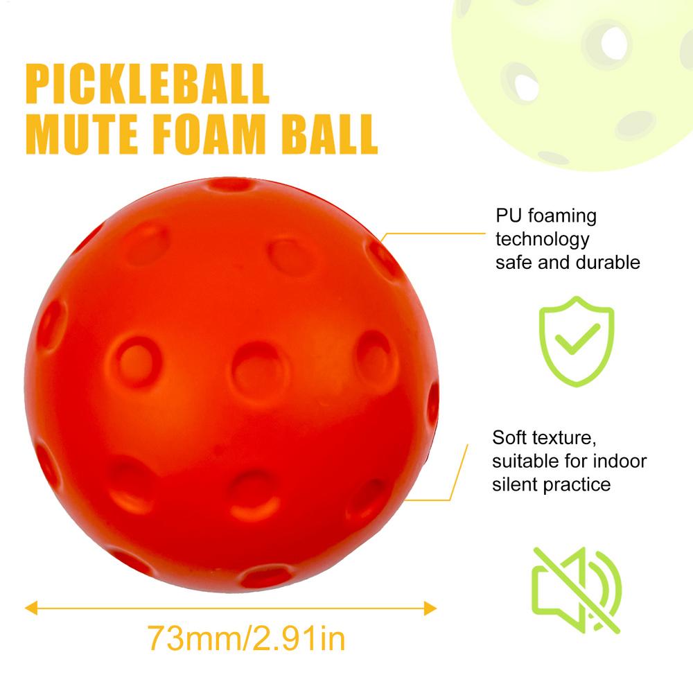 3PCS Silent Pickleballs for Indoor Practice, 74mm Quiet Training Balls for Drills, Soft Hollow Balls, Noise Reduced Pickleball
