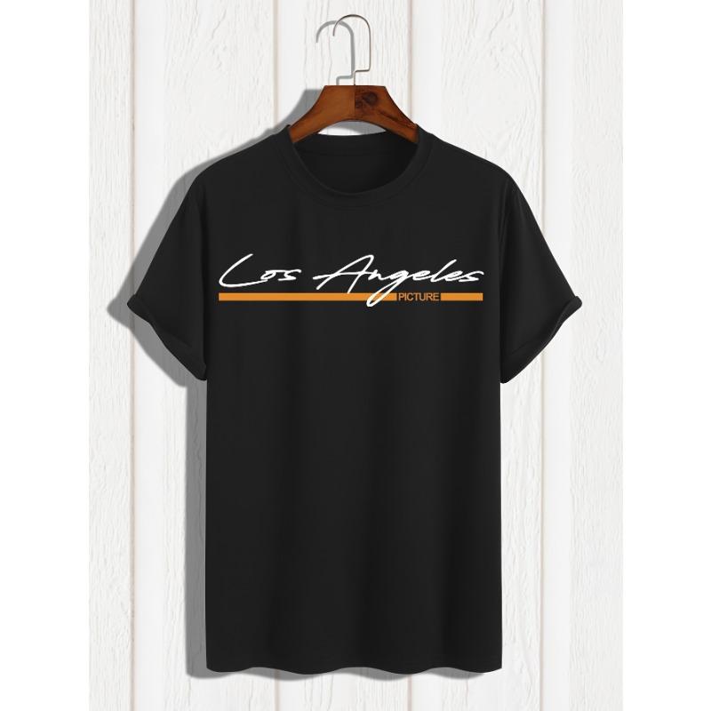 Europäische Größe Herren Sommer Bedrucktes Kurzarm-T-Shirt Top