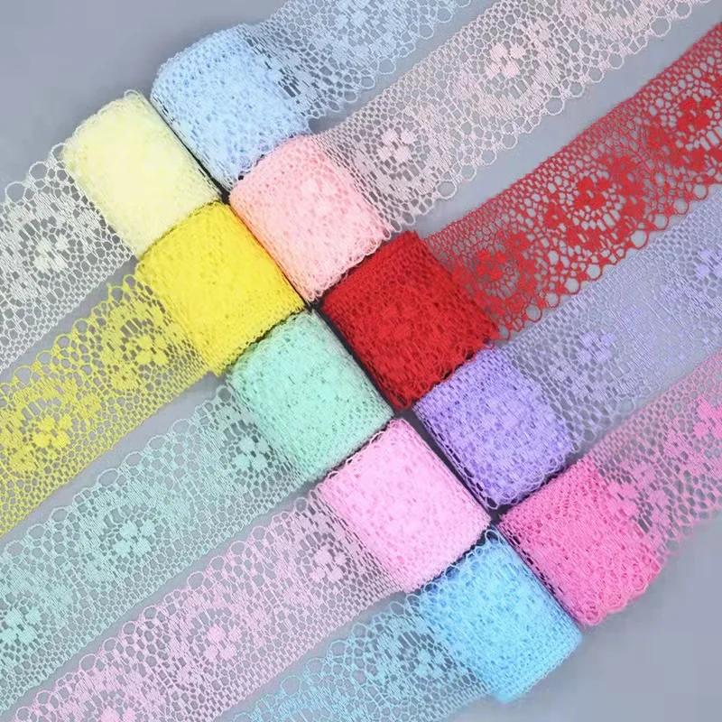10 Yards High Quality Beautiful White Lace Ribbon Tape 40MM Lace Trim DIY Embroidered For Sewing Decoration African Lace Fabric