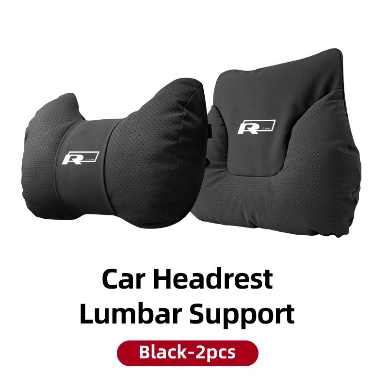 Car Neck Pillow Leather Lumbar Waist Support Auto Interior Accessories For Volkswagen VW Scirocco Jetta Beetle Passat Sharan