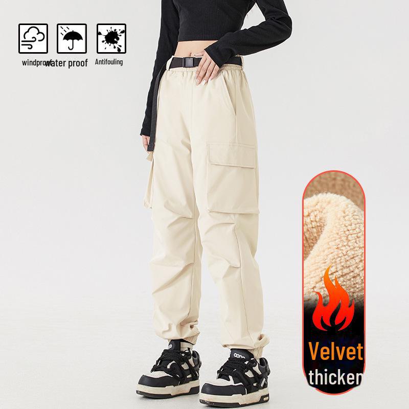 "Wind & Waterproof Outdoor Soft Shell Pants for Men & Women - Autumn/Winter, Fleece-Lined, Perfect for Hiking & Leisure Activities"