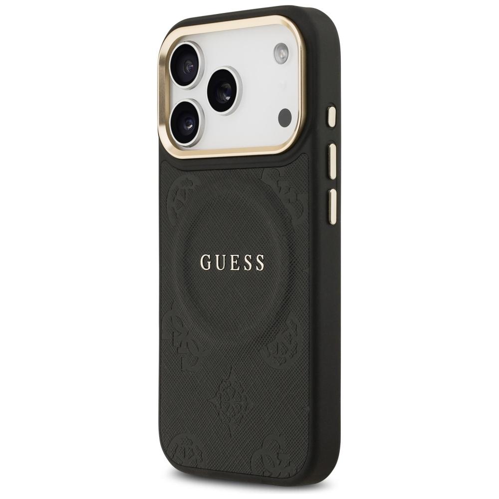 Guess Peony Hot Stamp MagSafe Case for iPhone 17 Pro Black