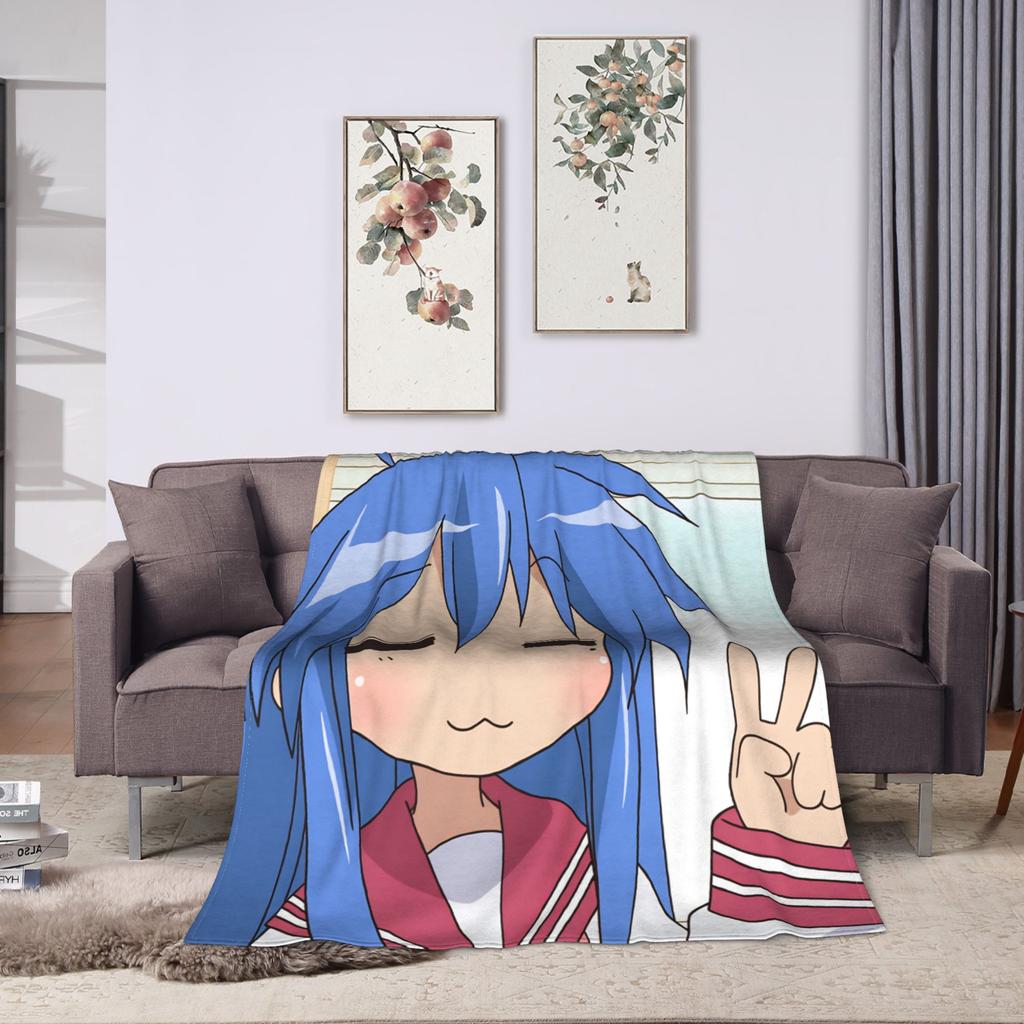 Konata Izumi L-Lucky S-Star Blankets Quality Super Warm Throw Blanket Winter Students Home Decor Novelty Bedspread