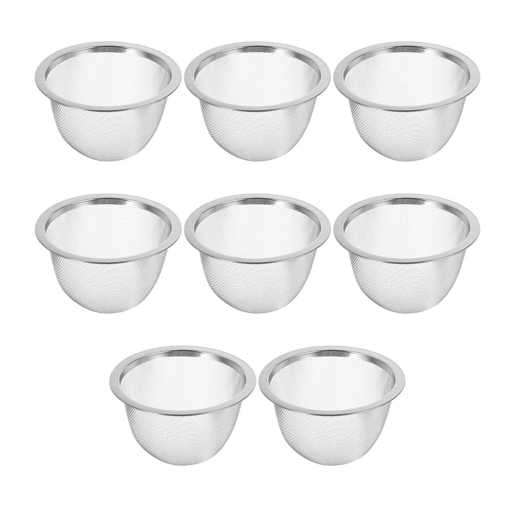 8Pcs Stainless Steel Infuser Basket Fine Mesh Tea Filter Strainer for Loose Herbs Spices Reusable Steeper Tool