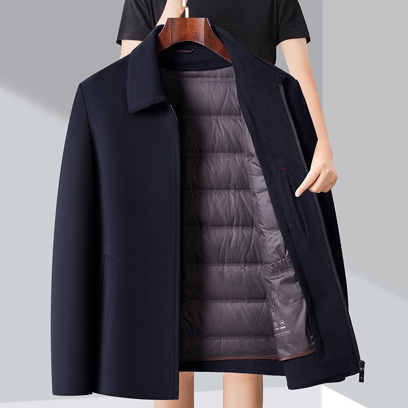 Dad's Autumn and Winter Warm Removable Liner Down Jacket Thickened Middle-aged Men's Jacket