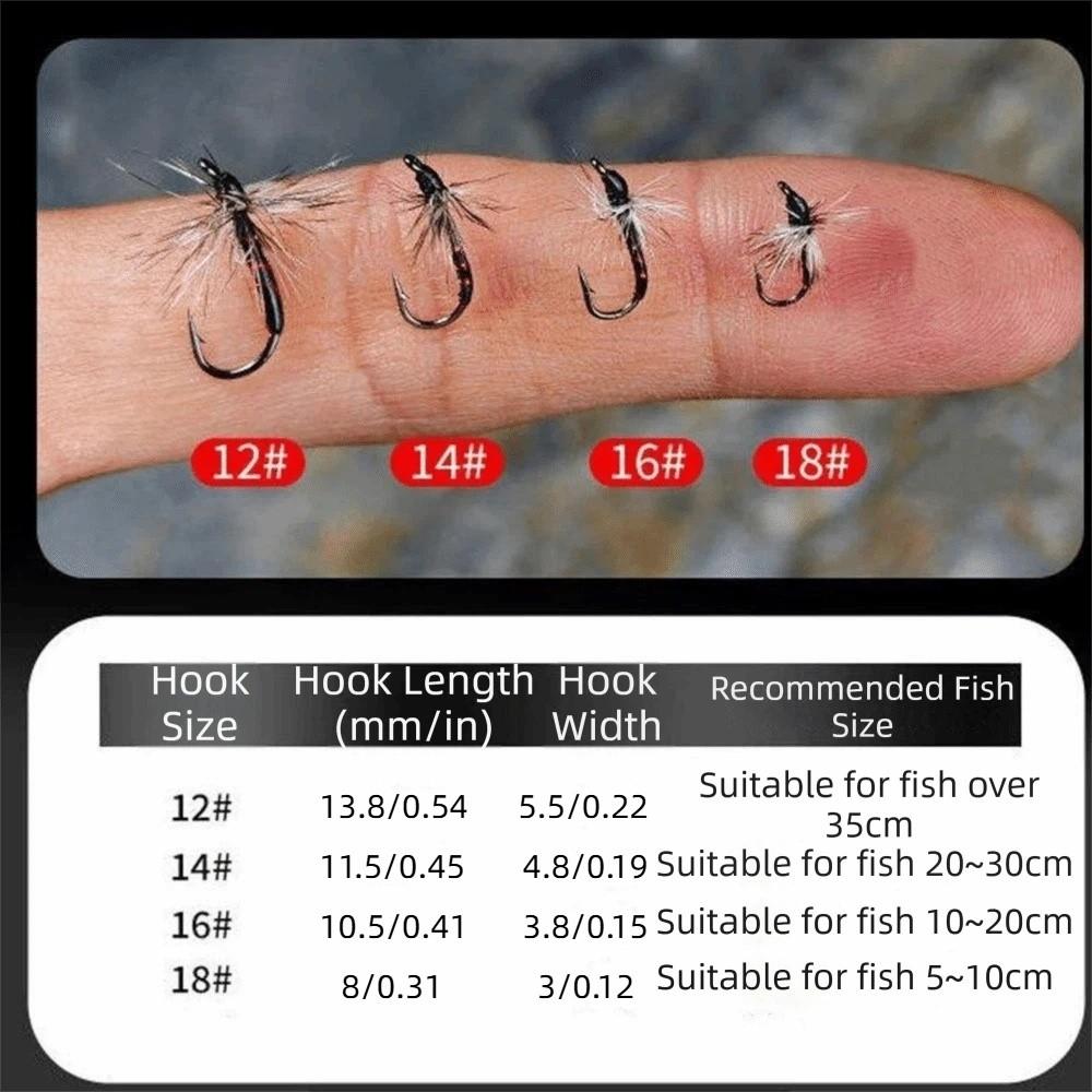 5/10 Stück Reflektierende Fliegenfischerköder 18# 16# 14# 12# Künstliche Köderhaken Angelzubehör