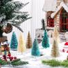 9/36PCS Mini Christmas Tree Artificial Miniature Pine Tabletop Ornaments with Wood Base DIY Crafting Festival Party Decorations