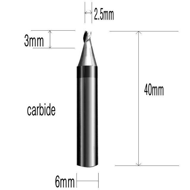 Bieten Sie beste Qualität Hartmetall-Schaftfräser für Schlüsselfräsmaschine Bohrer 1,0 1,2 1,5 2,0 2,2 2,5 2,7 3,0