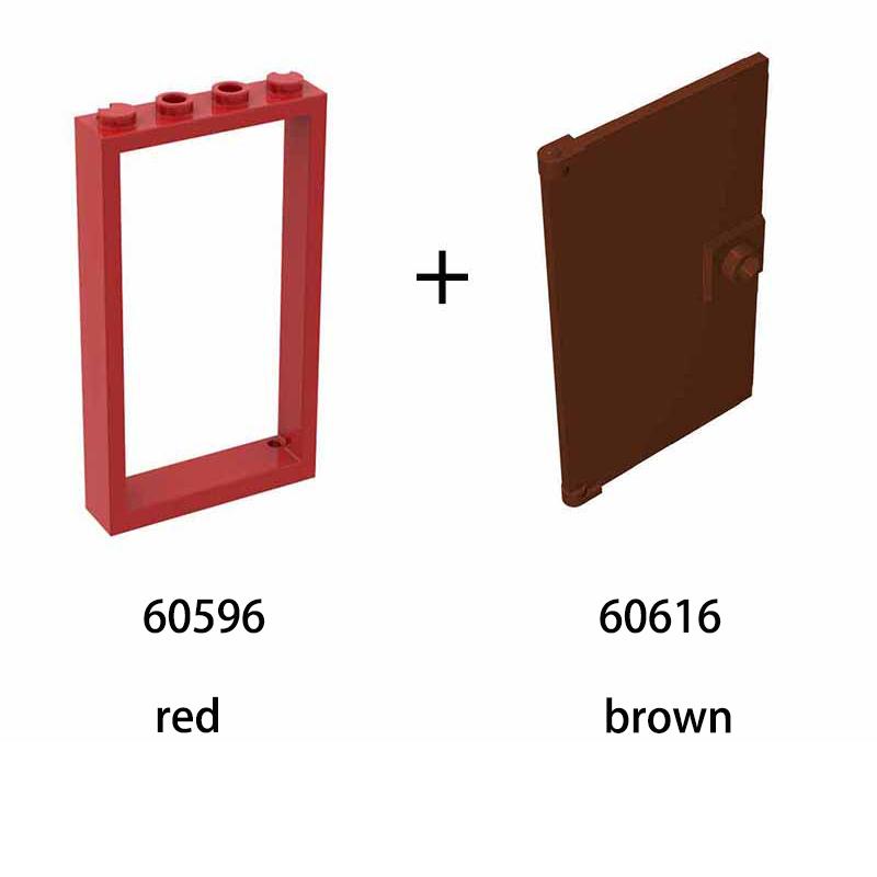 10pcs1x4x6 Door Frame Smart Window Compatible with 60596 60616 MOC Parts, Building Block Model Accessories, Children's Toys