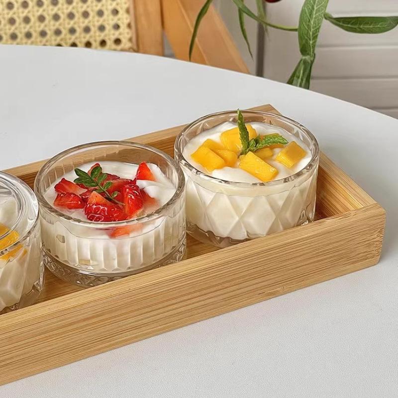 1 Stück Elegante Glas Eis Dessertbecher mit Deckel - Perfekt für Pudding, Joghurt und Eis - Ideal für den Heim- und Gewerbegebrauch