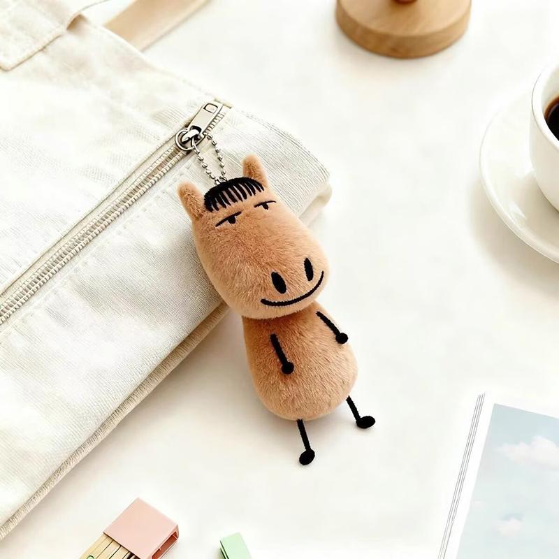 1/2Pcs Abstract Horse Plush Keychain Horse Year Mascot Keychain Cute Horse-Shaped Animal Pendant Bag Accessories  Year Gift