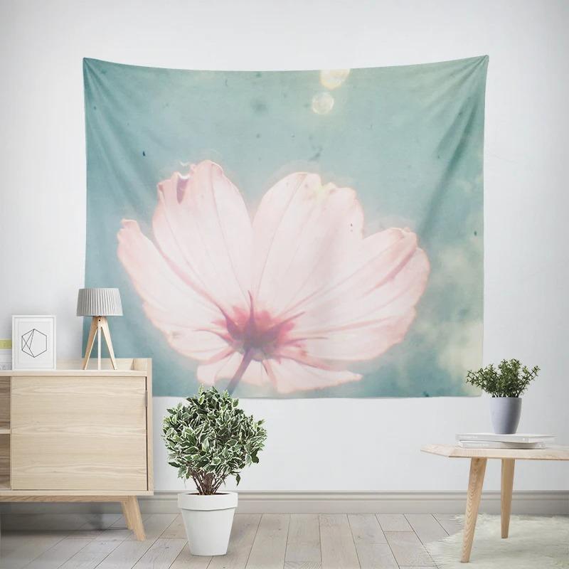 Modern Room Decoration Items Wall Hanging Aesthetic Bedroom Wall Art Large Fabric Tapestry Bohemian Retro Floral Leaves