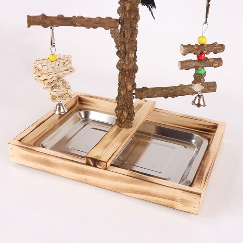 Lovebirds Parrots Cage Perch Stand Bridge Swing Set Climbing Wooden Bridge Training Toy for Pet Bird