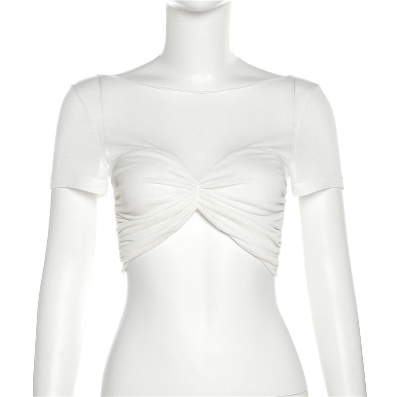 Durchsichtiges Netz-Crop-Top Damen Pullover Trägerlos Kurz Strick Crop-Tops Damen T-Shirt Sexy Schulterfreies T-Shirt