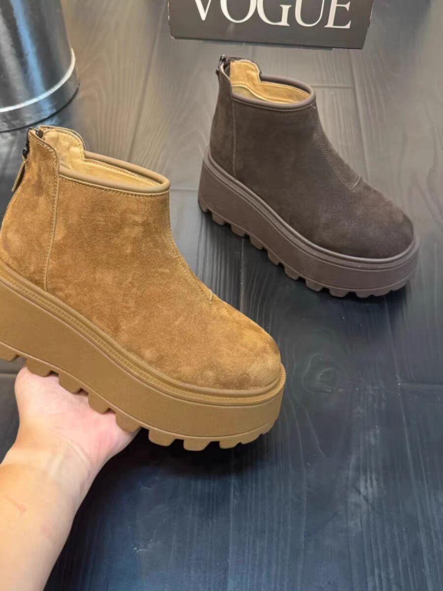 

Небольшой рост мужчины увеличение 2024 зимняя повседневная мода универсальные ботинки на платформе зимние легкие хлопковые ботинки женская обувь 35 темно-коричневого