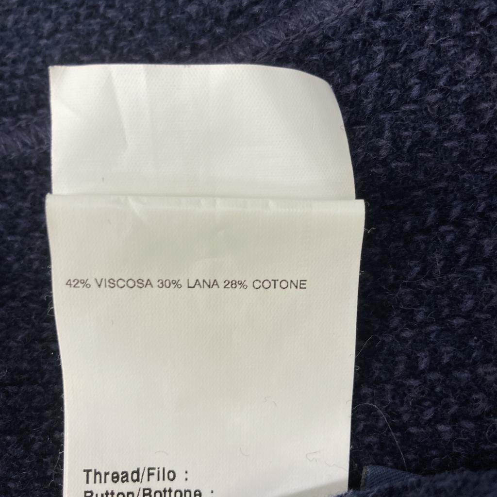 LARDINI IELJM19 Navy Knit Boutonniere 2B Tailored Jacket Jacket M NavyUsed