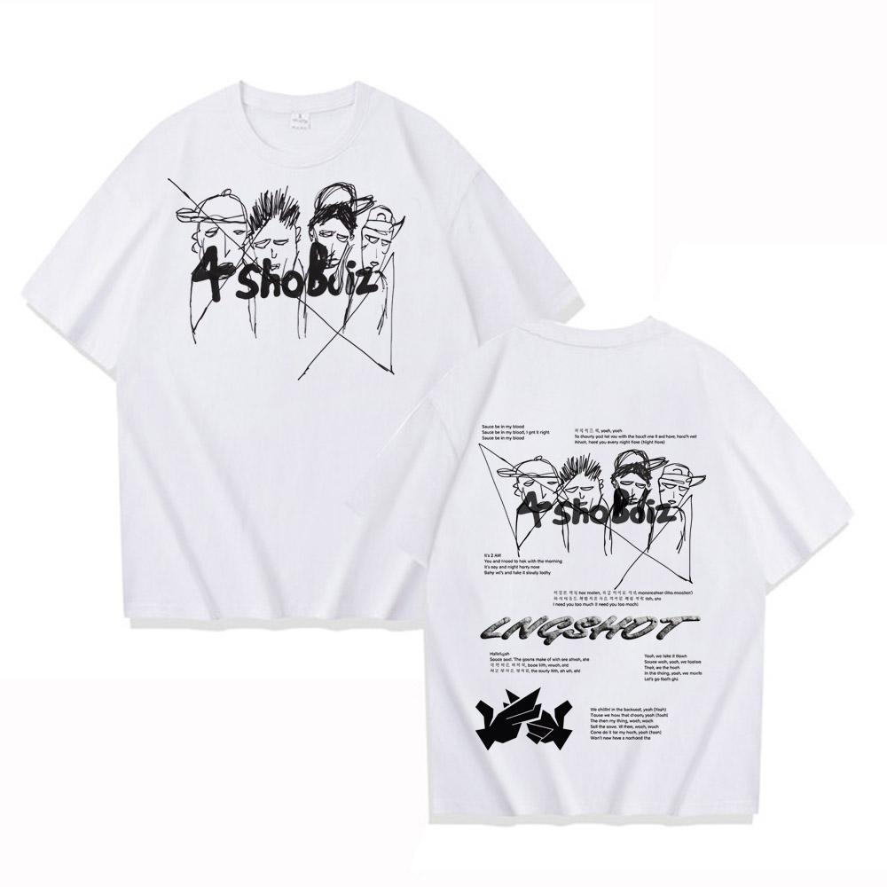 2026 Hot Sale High Quality Cotton LNGSHOT Jay Park Same T-Shirt Summer Street Style Short-Sleeve Tee Men Women Trendy Hip Hop Crew Neck Top Casual Tee 4XL