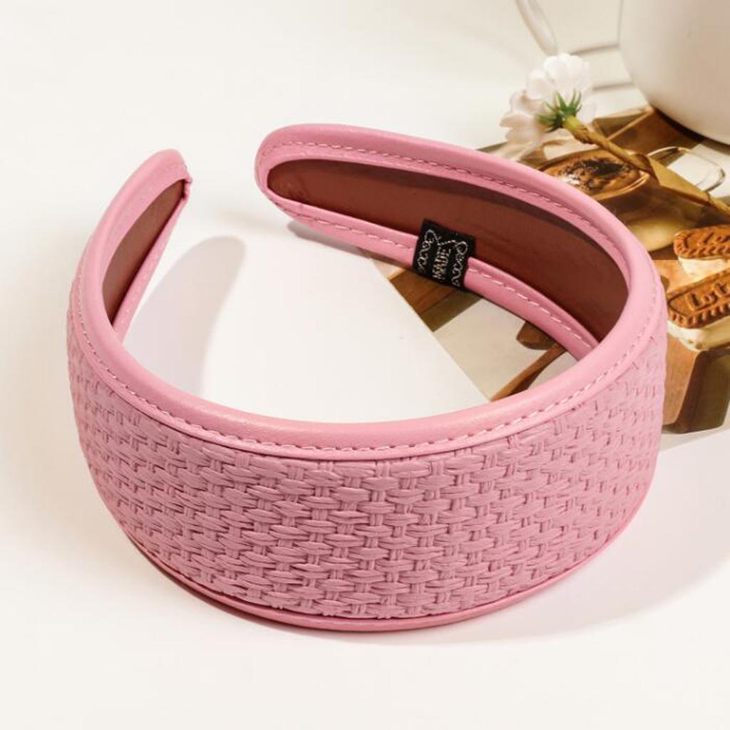 PROLY New Fashion Headband For Women Wide Side PU Leather Hairband Solid Color Turban Summer Travel Party Hair Accessories