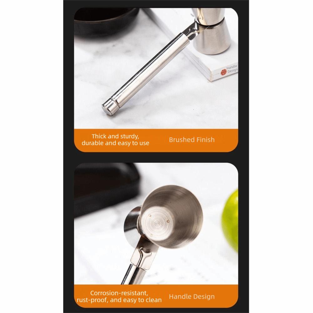 304 Stainless Steel Cocktail Jigger with Handle Double Headed Japanese Measuring Cup Anti-Spill Rust-proof Bar Measure Tools