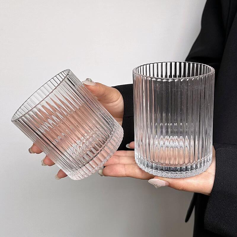OLOEY Vertical Stripe Glass Cup