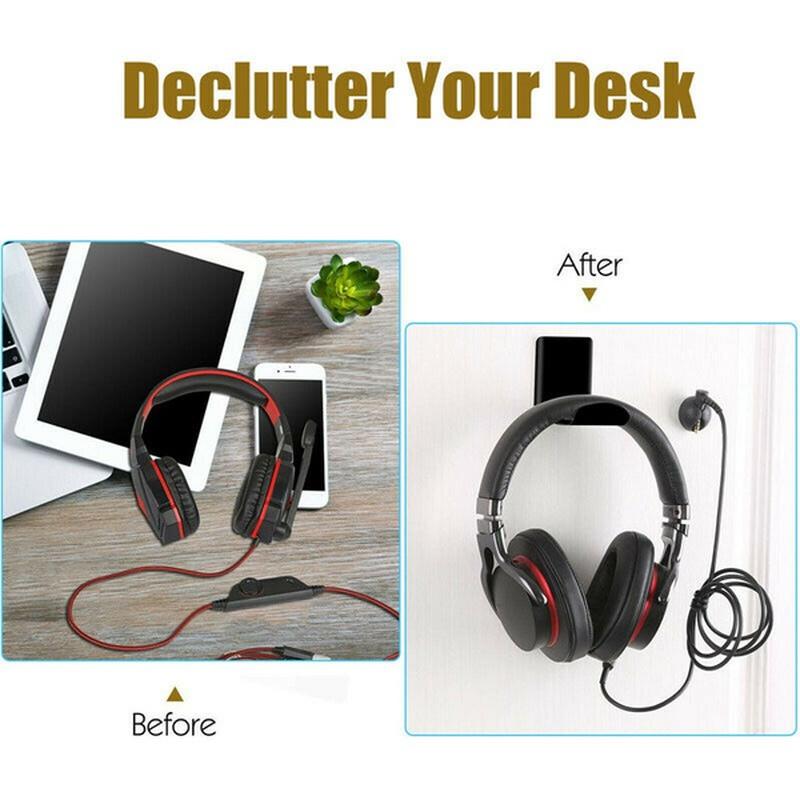 1/2Pc Acrylic Headphone Bracket Wall Mounted Headset Holder Hanger Under Desk Hook Earphone Sticky Display Stand