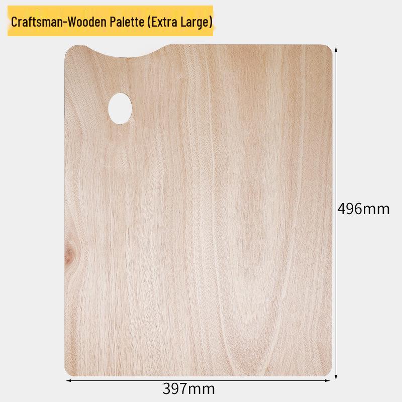 Oval Wooden Painting Palette with Handle - Irregular Shape for Oil and Acrylic