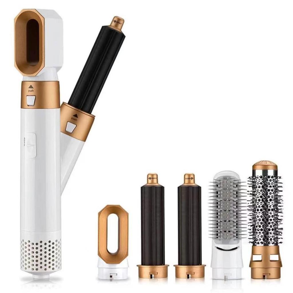 Cross-Border 5-in-1 Hot Air Brush: Auto Curl, Straighten, Absorb, Dry & Wet Use