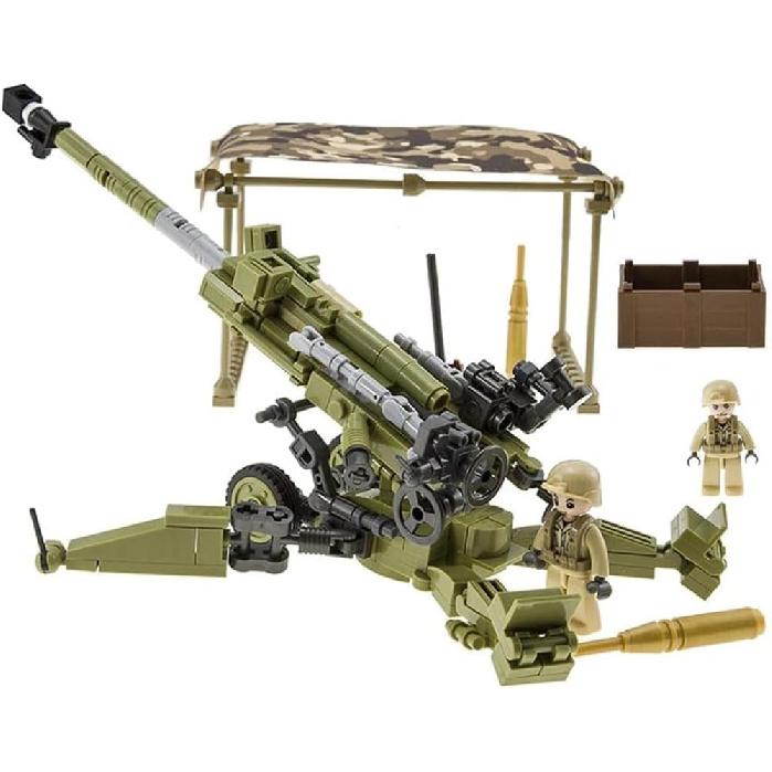2022 New Anti-Tank Gun, Military Brick Sets, Army Series Building Block with 2 Soldiers Figures (258 Pieces)