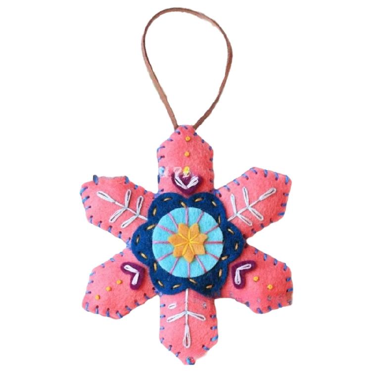 Festival Snowflake Felt Decorations With Embroidery Detail Reusable Christmas Tree Gift Accessories