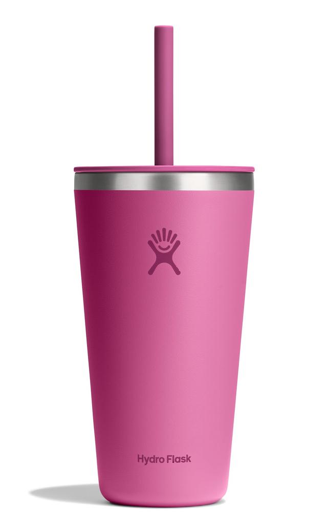 Stainless Steel All Around Tumbler with Straw Lid, 28oz (828ml), Leaf Design, Insulated for Hot or Cold Drinks (Official Japanese Product)