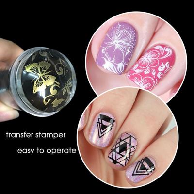 1 Set Nagelstempel Kompakte Größe Breite Anwendung Silikon Universell Klar mit Schaber Zubehör