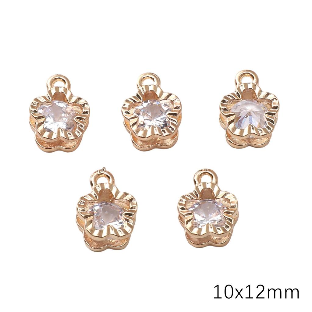 Alloy Charms Inlaid Zircon Heart Star Rhinestone Pendant Accessory For DIY Earring Necklace Accessories