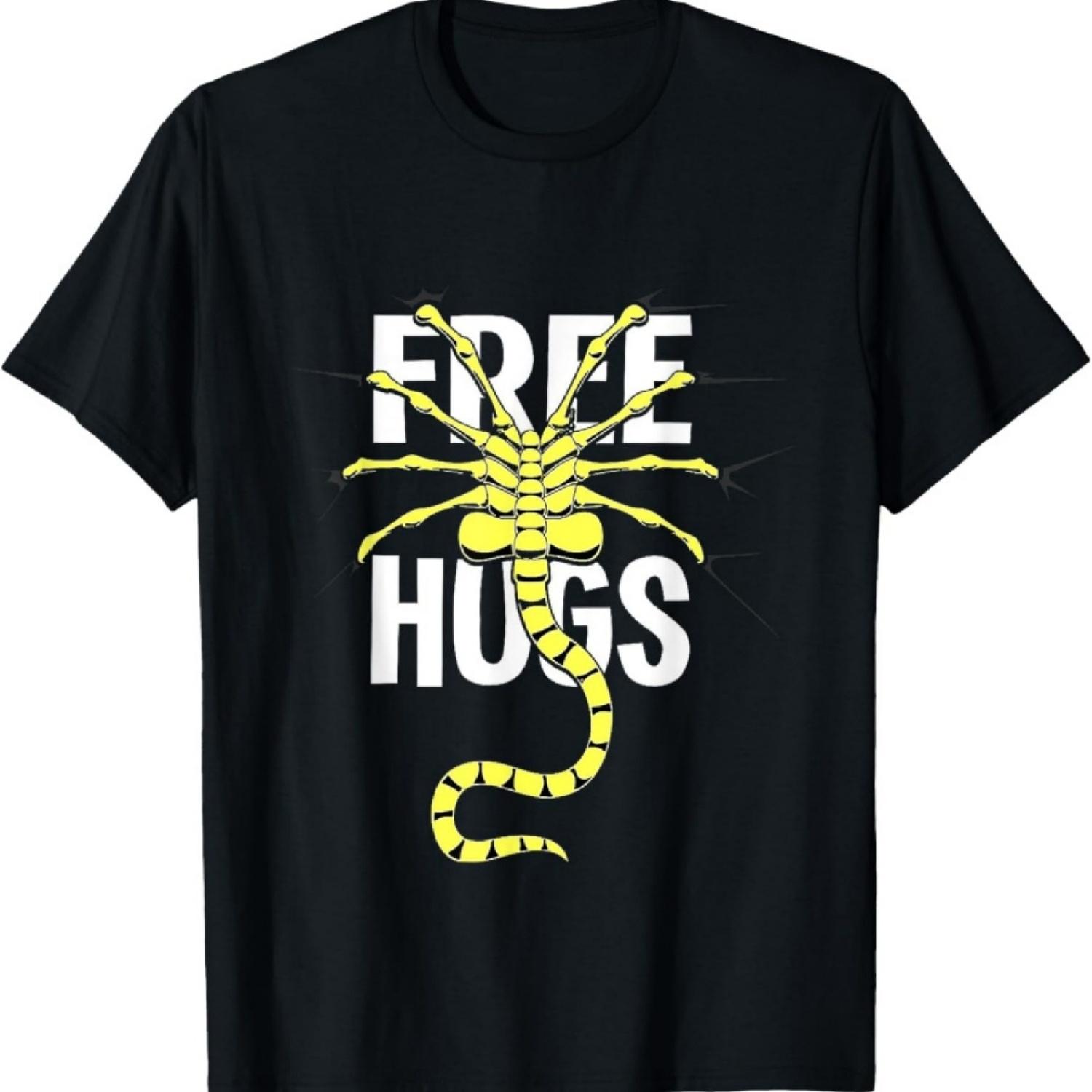Футболка «Бесплатные обнимашки» с инопланетянином S чёрный