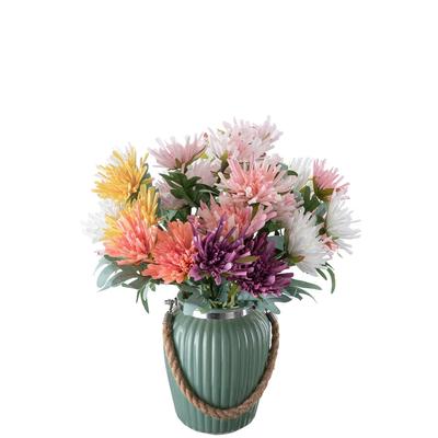6pcs Silk Flowers Wedding Bouquet Plant Decorations Wedding Floral Fake Plants Artificial Bouquet Artificial Flowers Chrysanthemum Hydrangea Nordic