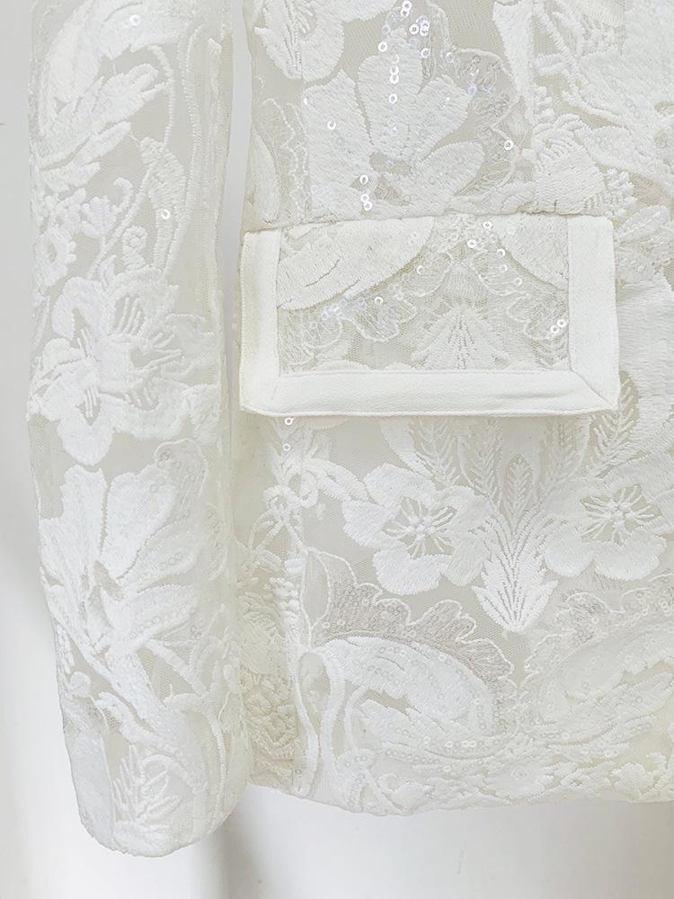 Completo e Pantaloni in Rete Ricamata con Paillettes di Alta Gamma - Collezione Primavera Inizio 2026